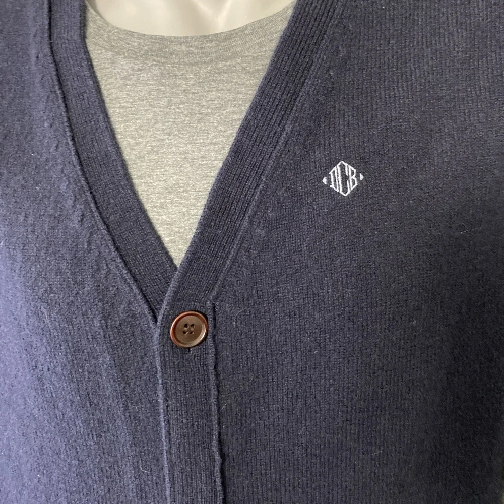 J Crew Lambswool Button Sweater Vest Mens XL Navy Blue Preppy Casual Grandpacore